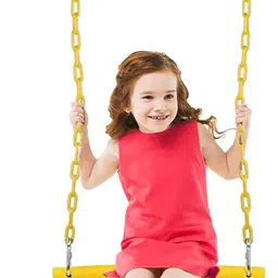 hop n play Trapeze Bar Gym Rings Plastic Coated Chains Ninja Monkey Bars for Kids & Adults image 2