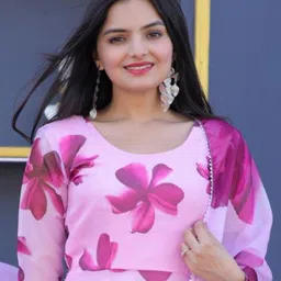 femvy Printed Cotton Blend Stitched Flared/A-line Gown image 4