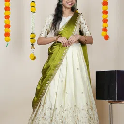 pinkbindi Embroidered Semi Stitched Lehenga Choli-picture-34