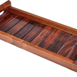 hrb handicrafts Indian Rose Wood Handmade and Handcrafted Wooden Serving Tray Tray Serving Set-picture-20