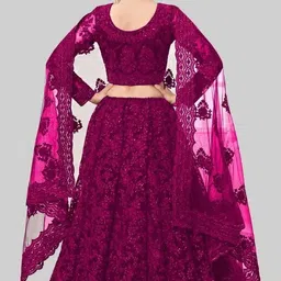 house of common Embroidered Semi Stitched Lehenga Choli image 2