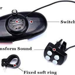 dstechbar Bicycle Foot Rest with Police Light 4 Mode Police Horn Red Blue LED (Combo) LED Front Light image 4