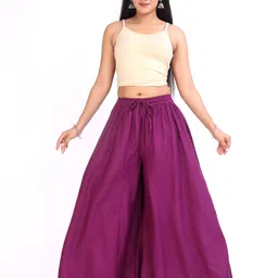 hbcloths Women Comfort Fit Purple Viscose Rayon Trousers-picture-27