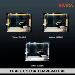 sahaj plasto Led mirror for bathroom Elevate Your Decor with 3 colour led light 18x24 Inch Bathroom Mirror image 5