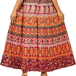 samjhi Women Flared Maroon Pure Cotton Trousers image 5