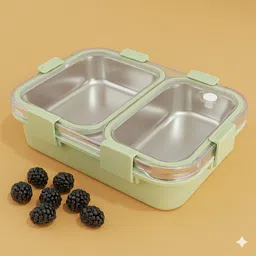 kello Lunch Box With Inner Stainless Steel & Secure Lock For School & Outdoor_W127 2 Containers Lunch Box-picture-13
