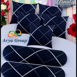 urmila creation 5 Cushion 2 Bolster Microfibre Stripes Bolster Pack of 7-picture-24
