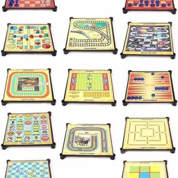 divykri 13 in 1 Family Board Game Including Chess, Snakes-Ladders and many more Board Game Accessories image 2