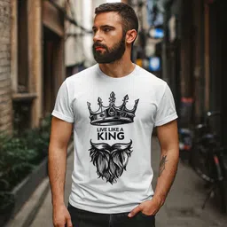 fashioncarnivel Pack of 3 Men Graphic Print Round Neck Polyester Black, White T-Shirt image 2