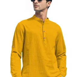 Edin Men Solid Cotton Kurtas image 4