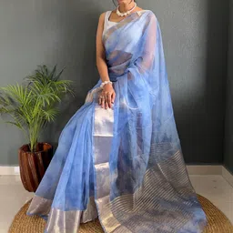 DIVASTRI Woven Design Zari Organza Kanjeevaram Saree image 4
