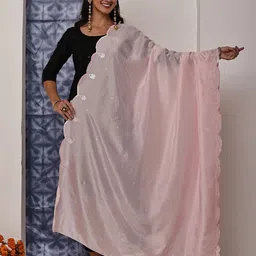 Bunkraft Floral Embroidered Dupatta With Sequinned-picture-30