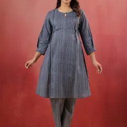 CRAFIQA Marengo Grey Dots Cotton Maternity Nursing Co-ord Set-picture-23