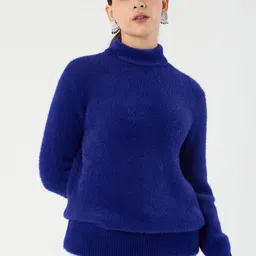 Femella Women Pullover High Neck Sweater-image-40