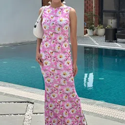 BAESD Floral Print Bodycon Maxi Dress image 5