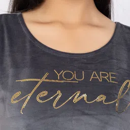 D-LINE Embellished Velvet Crop Top image 5