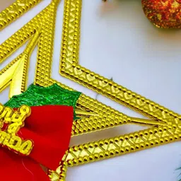 Ascension Gold-Toned & Red 2 Pieces Christmas Tree Hanging Star image 3