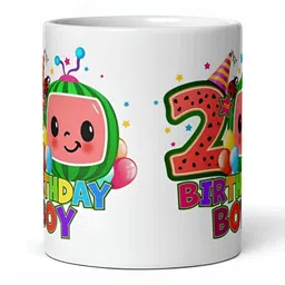 Mr UVD White & Green Cartoon Characters Printed Ceramic Glossy Mug 350 ml-picture-39