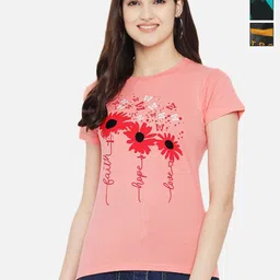 Tromko Women Pack of 3 Typography Printed Round Neck Cotton Regular Fit T-shirts-picture-30