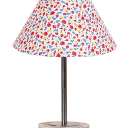 Devansh Multicoloured Printed Wood Frusturical Shaped Table Lamp image 3