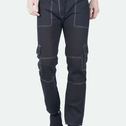 LINARIA Men Classic Slim Fit Clean Look Dark shade Cargo Styles Jeans-image-11