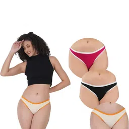 ORLIZEA Pack of 3 Women Low-Rise Cotton Blend Thongs-picture-14