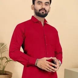 Metronaut Men Classic Fit Solid Spread Collar Cotton Casual Shirt-image-63