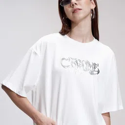 Street By Tokyo Talkies Women Typography Printed Round Neck Oversized T-shirt-image-23