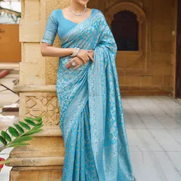 KALINI Woven Design Saree With Blouse Piece-picture-31