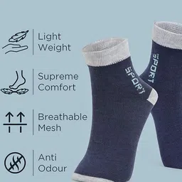 MJE Pack Of 6 Patterned Cotton Ankle Length Socks image 5