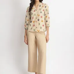 Pink Fort Floral Print Cotton Top image 4