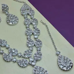 VATSALYA creation Women White Necklace and Chains image 2