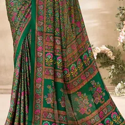 DURGA EMPORIO Floral Pure Crepe Saree image 4