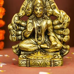 TIED RIBBONS Gold-Toned Panchmukhi Lord Hanuman Religious Idol Showpiece-picture-41
