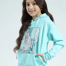 Monte Carlo Girls Graphic Printed Hooded Pullover Cotton Sweatshirt image 4