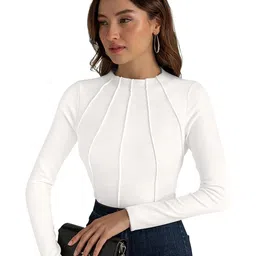 DHRUVIL IMPEX Women Solid Fitted Regular Top image 3