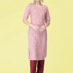 Ethnic basket Women Multicoloured Poly Crepe Kurta Sets-image-85