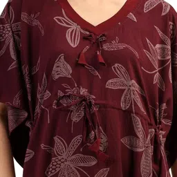 Noty Women Printed Cotton Maxi Kaftan Nightdress image 3