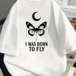 relva Women Printed Round Neck Cotton Blend White T-Shirt image 2