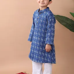 Sangria Boys Printed Pure Cotton Kurta with Pyjamas image 3