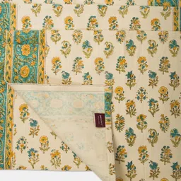 Fabindia Standalone Yellow & Beige 6 Pieces Printed Cotton Table Placemats image 2