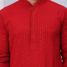 Anouk Men Thread Work Floral Kurta image 2