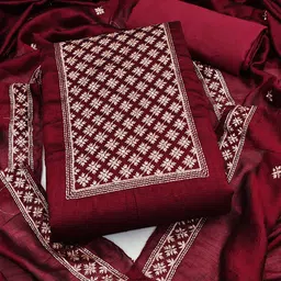 SAINOOR Floral Embroidered Sequnnied Unstitched Dress Material-picture-33