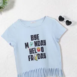 FOREVER FRIDAY Girls Typography Printed Pockets T-shirt-picture-13