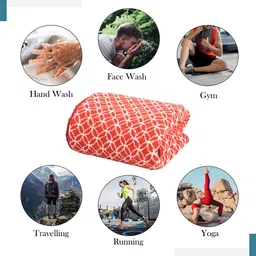 Kuber Industries Red 2 Pieces Printed Microfiber 280 GSM Ultra Absorbent Face Towels image 4