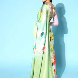 all about you Floral Satin Saree image 4