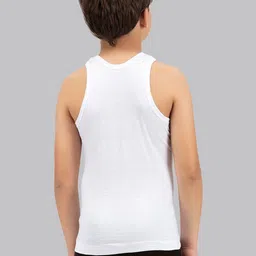 AMUL COMFY Boys Pack Of 10 Cotton Plain Vest With Sleeves image 2