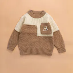 Hopscotch Boys Textured Bear Cut Round Neck Pullover-picture-57