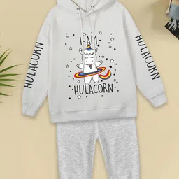 FOREVER FRIDAY Girls Printed Pure Cotton Sweatshirt With Jogger-picture-18