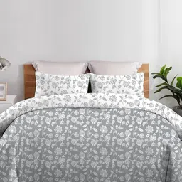 Sleeping Owls- because your sleep matters Grey & White Ethnic Motifs 150 GSM Comforter-image-10